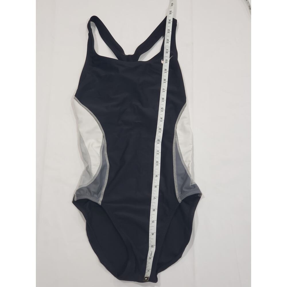 Nike Fastback Aquatic Suit Black & Gray One Piece Racer Back Bathing Suit Size 4 - Picture 4 of 5